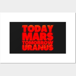 Mars Tomorrow Uranus Red Letters Posters and Art